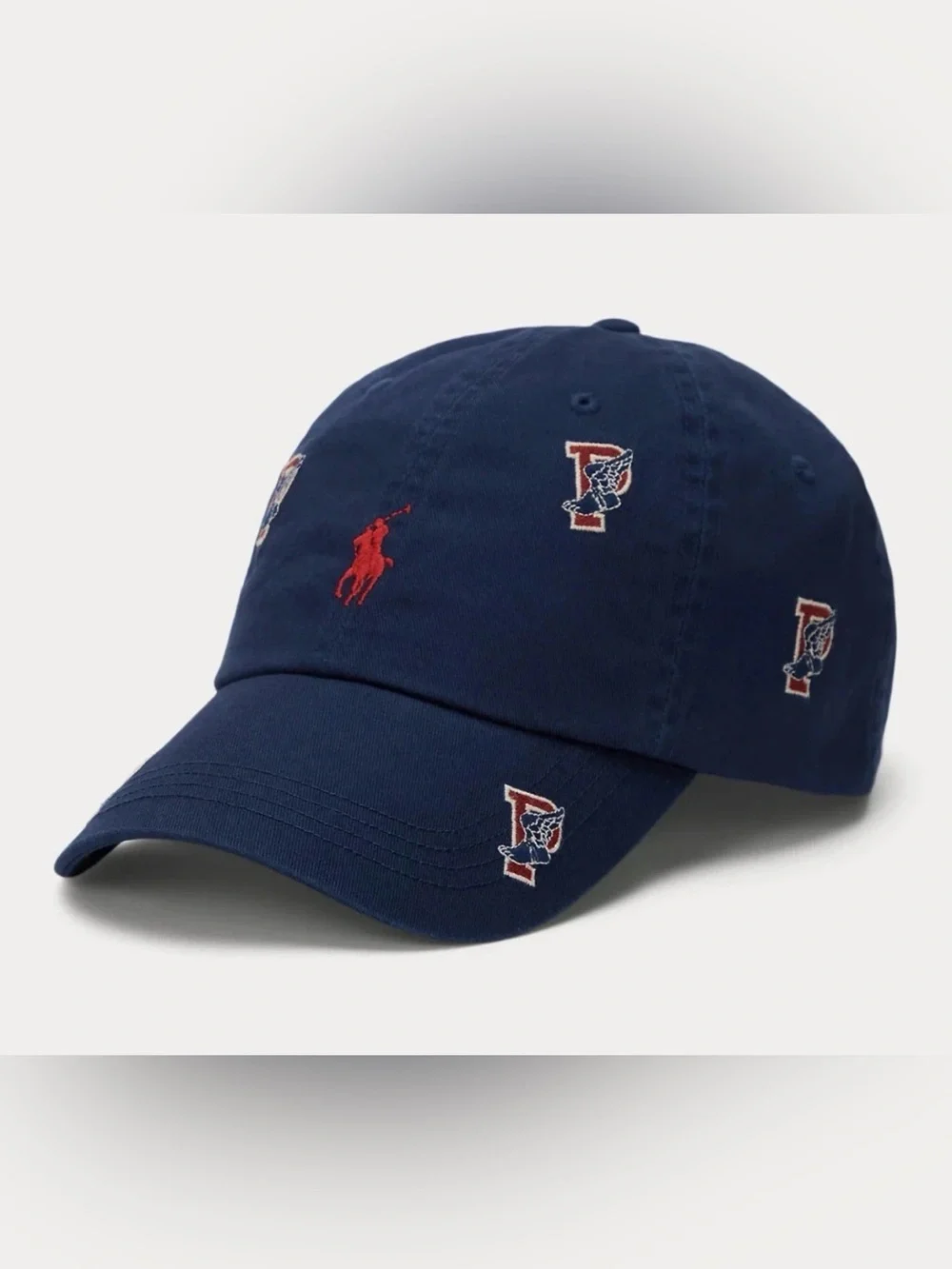 POLO RALPH LAUREN MEN'S P-WING ALL OVER LOGO TWILL CAP NAVY#710982605001-NWT